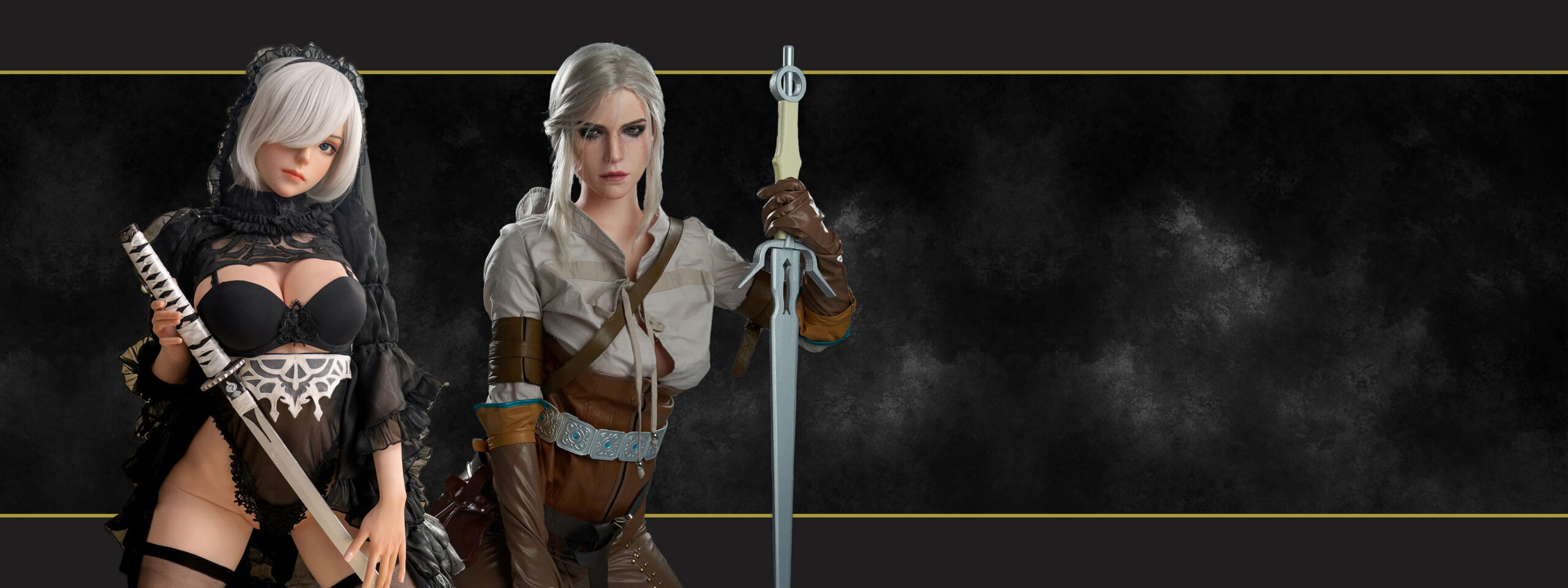 Baner game lady – zdjęcie 1 | zelex. Pl | zelex. Pl Dwie seks lalki cosplay stojące z mieczami